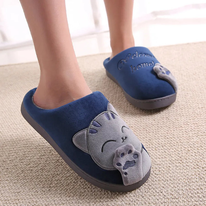Pantufa Quentinha de Gatinho com Sola Antiderrapante para o Inverno e Dias Frios Welcome Home