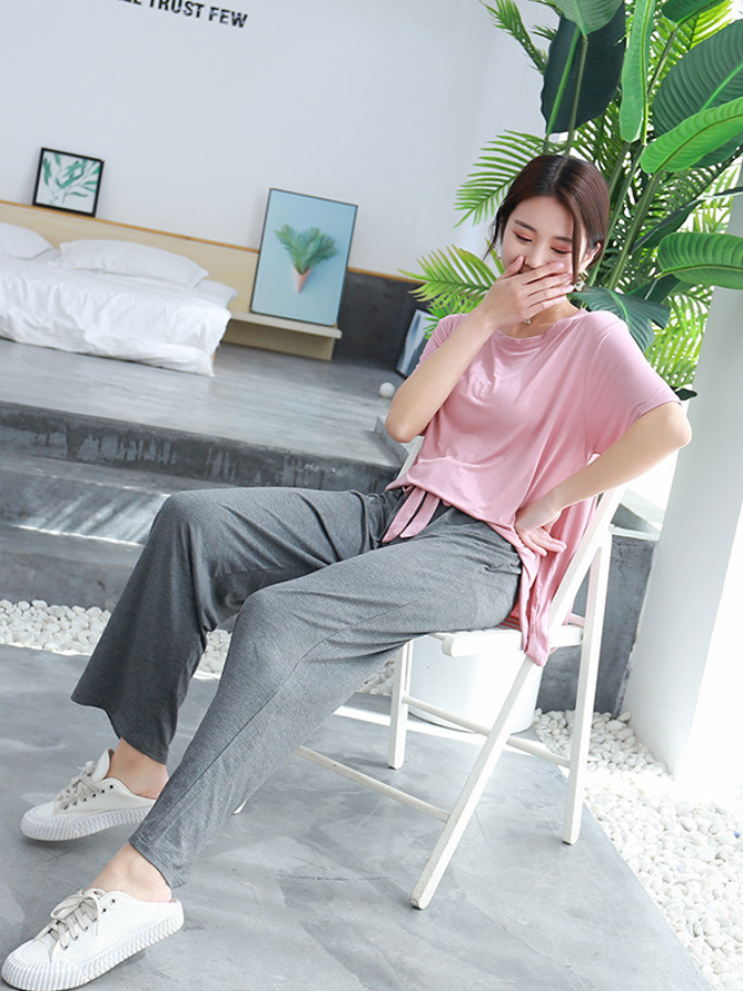 Pijama Feminino Bliss Dream - Conjunto Calça e Camisa Manga Curta 100% Modal | Respirável, Macio e Super Confortável