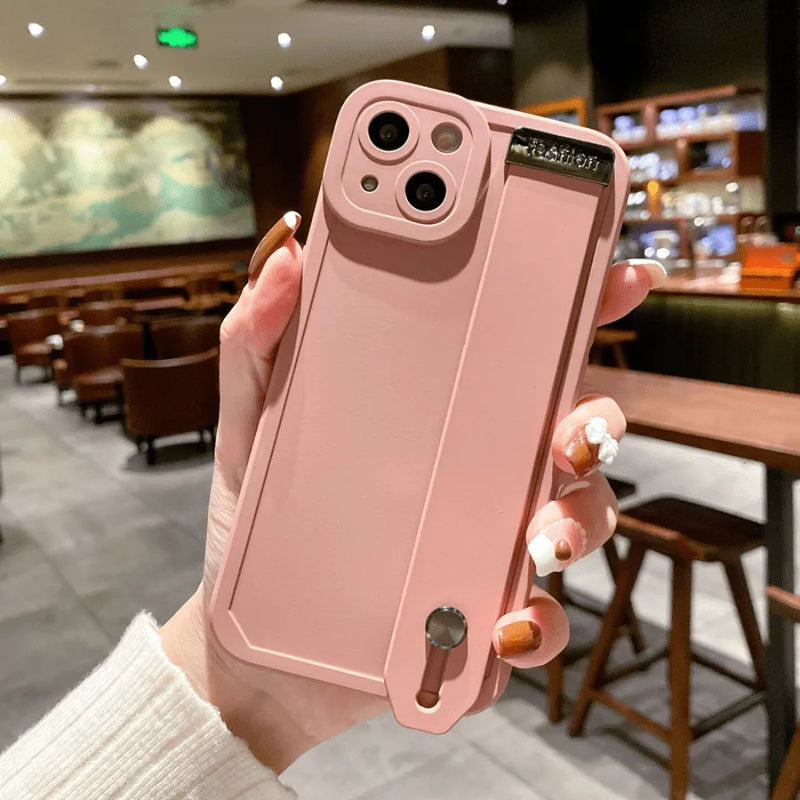 Capinha Iphone de Silicone Com Apoio Anti-Queda e Detalhe Metalizado - Case De Alta Proteção e Resistência