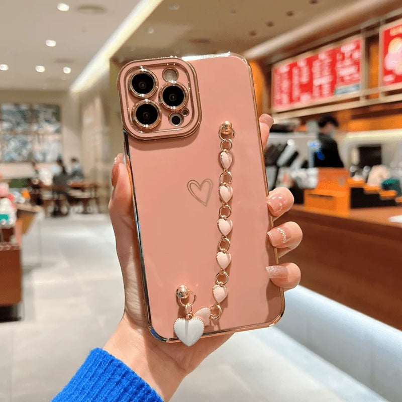Capinha Iphone Love Bracelet - Com Bracelete De Segurança de Corações