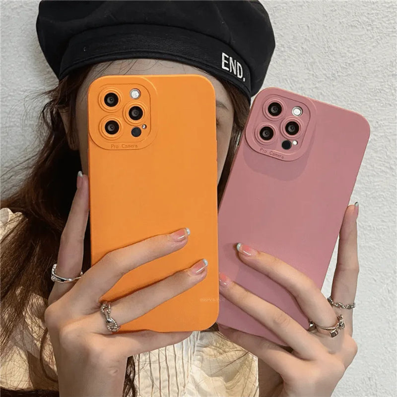 Capinha de Celular para IPhone com proteção 360º para as lentes da Câmera em Silicone Anti-Impacto Câmera Prô