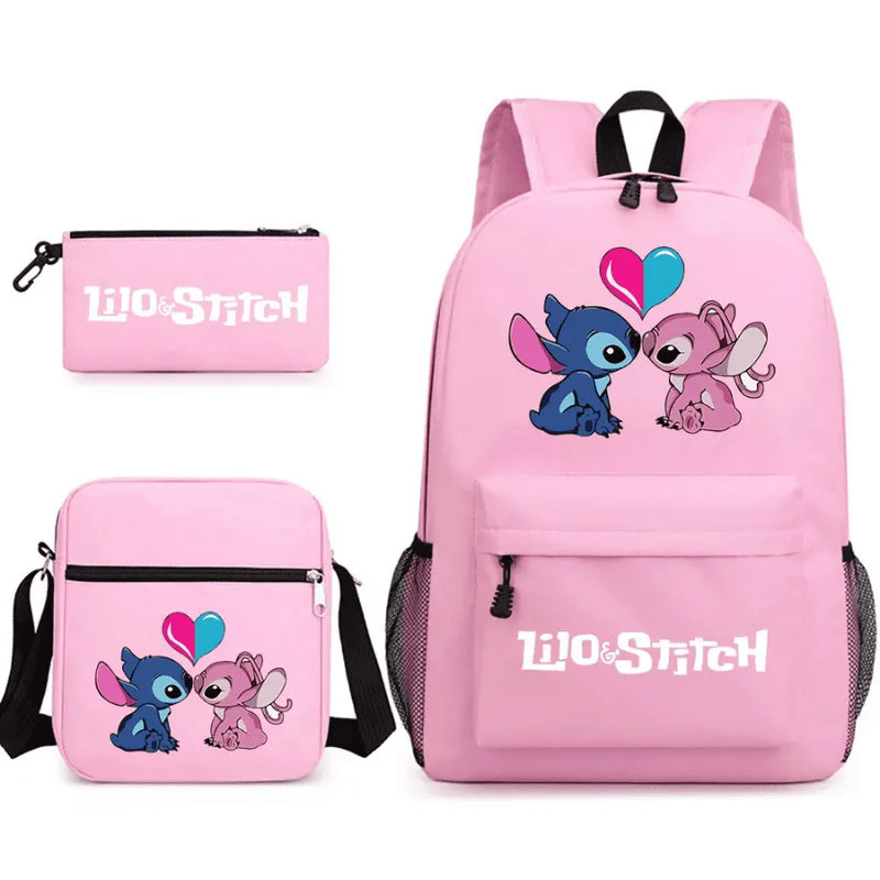 Kit Escolar Infantil Mochila + Lancheira e Estojo Lilo Stitch Lovers