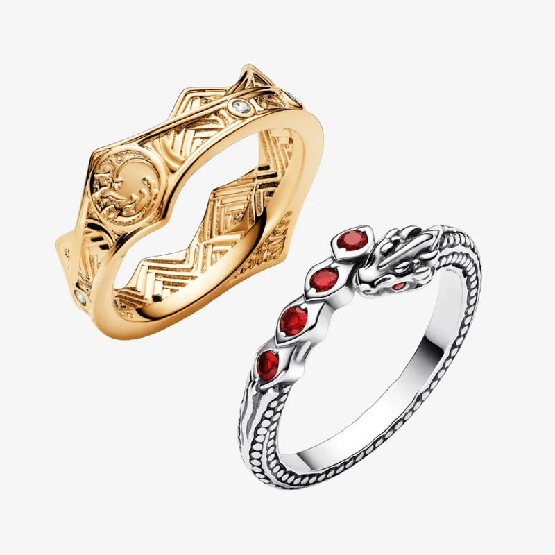 Anel Cravejado Banhado a Ouro e Prata House Of Dragon - SUPER PROMOÇÃO 50% DE DESCONTO + FRETE GRÁTIS | Últimas unidades