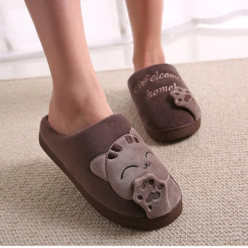 Pantufa Quentinha de Gatinho com Sola Antiderrapante para o Inverno e Dias Frios Welcome Home