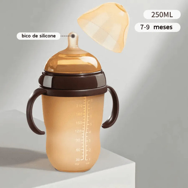 Mamadeira em Silicone Livre de BPA que Simula Seio Materno com Textura De Pele e Sistema Anti-Engasgo