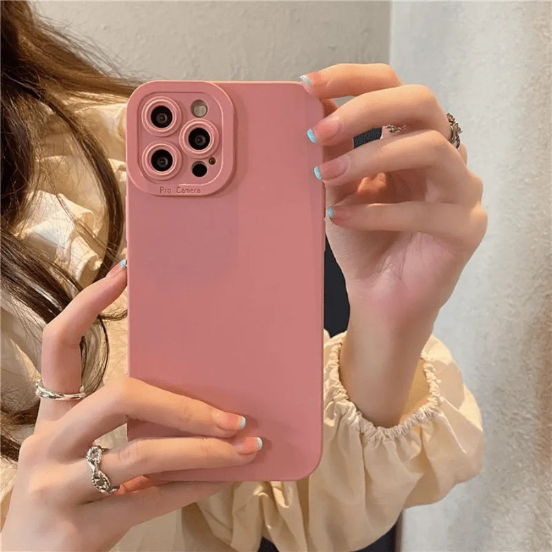 Capinha de Celular para IPhone com proteção 360º para as lentes da Câmera em Silicone Anti-Impacto Câmera Prô