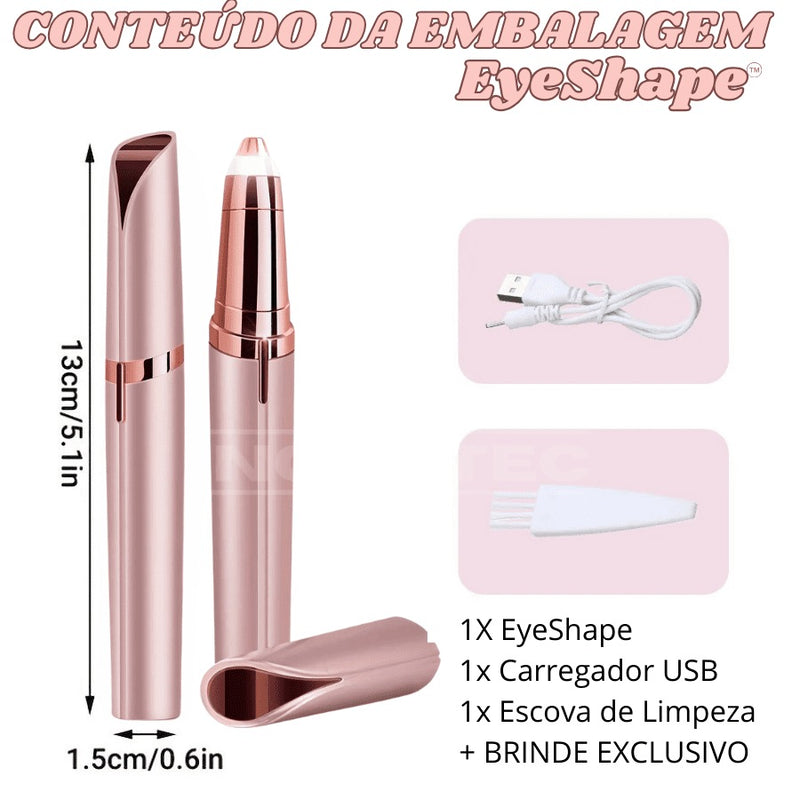 Caneta Depiladora EyeShape Para Sobrancelha e Pelos Faciais Indolor | BRINDE Stencil Para Maquiagem Perfeita e Resultado De Salão em Segundos!