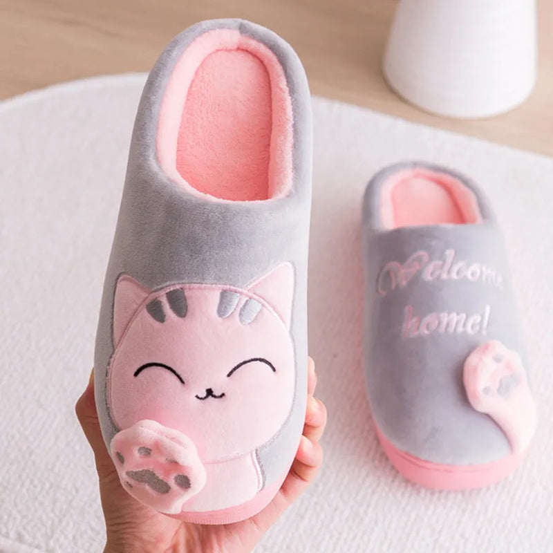 Pantufa Quentinha de Gatinho com Sola Antiderrapante para o Inverno e Dias Frios Welcome Home