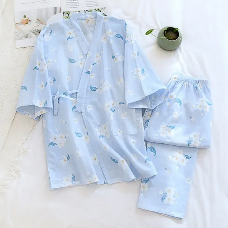 Pijama Feminino Cotton Blossom - Conjunto Calça e Camisa Curta em 100% Algodão | Macio, Leve e Super Confortável