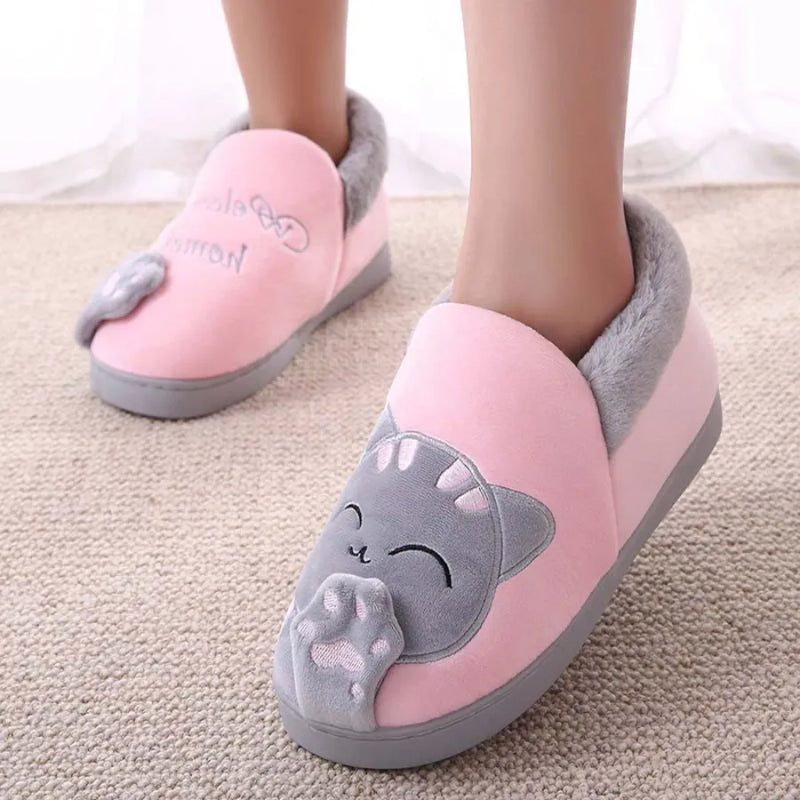 Pantufa Quentinha de Gatinho com Sola Antiderrapante para o Inverno e Dias Frios Welcome Home