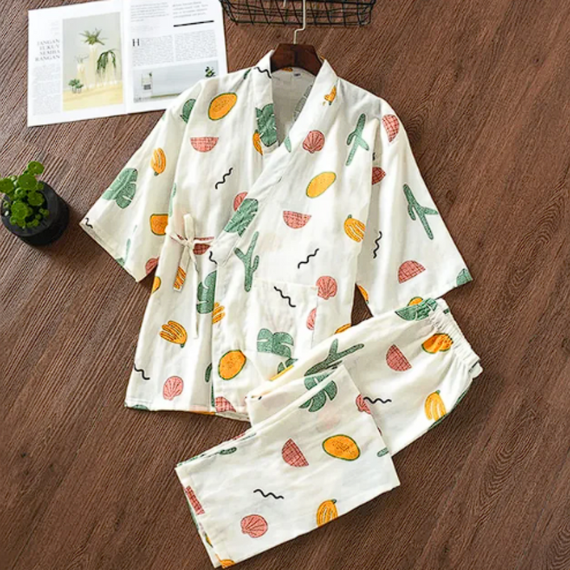 Pijama Feminino Cotton Blossom - Conjunto Calça e Camisa Curta em 100% Algodão | Macio, Leve e Super Confortável