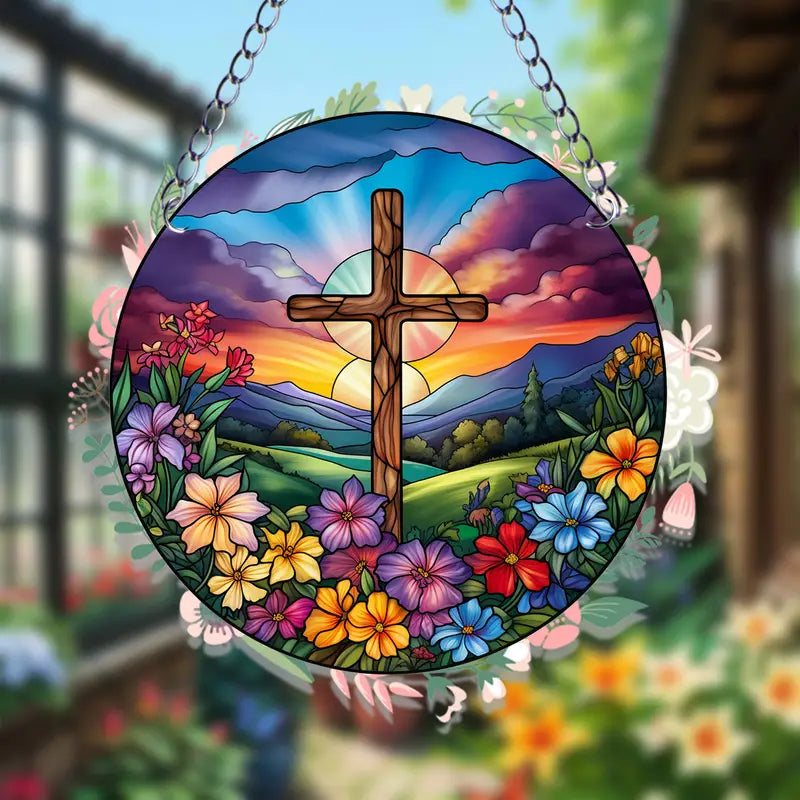 Vitral Decorativo em Acrílico Esperança - Decoração Religiosa Para Sua Casa