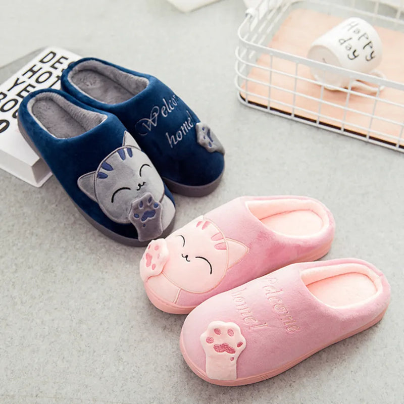 Pantufa Quentinha de Gatinho com Sola Antiderrapante para o Inverno e Dias Frios Welcome Home
