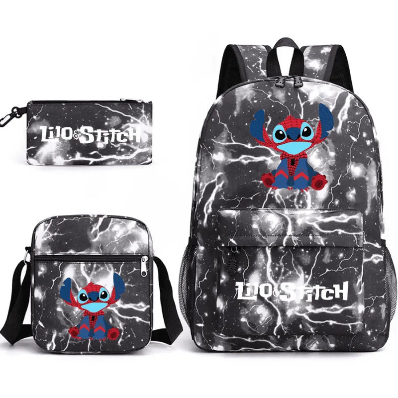 Kit Escolar Infantil Mochila + Lancheira e Estojo Lilo Stitch Lovers