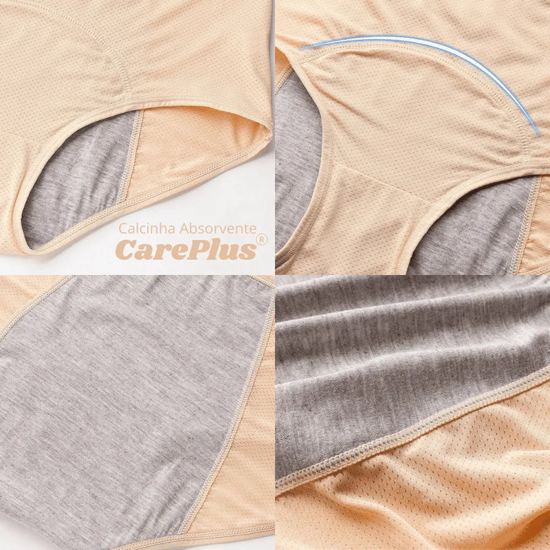 Calcinha Absorvente Protetora para Incontinência CarePlus® [Leve 5 Pague 4 + Frete Grátis]