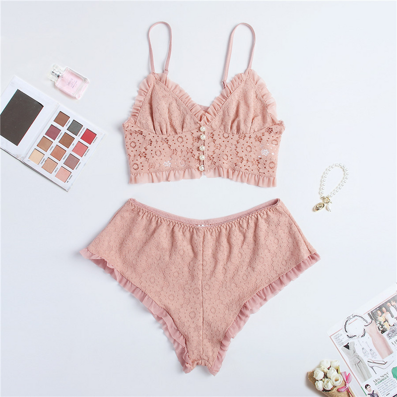 Pijama Feminino SexyLace Dreams - Conjunto Com Shorts e Cropped Sexy em Lace | Macio, Leve e Confortável