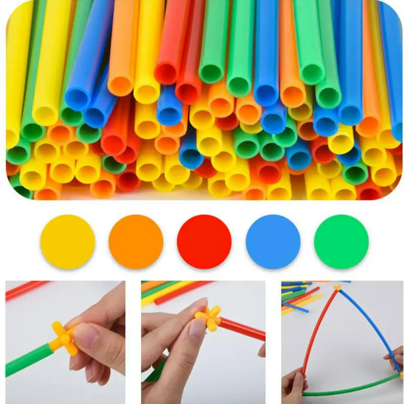 Kit com 800 Peças e Maleta de Brinquedo Infantil para Diversas Construções Criativas MAGIC MUNDO