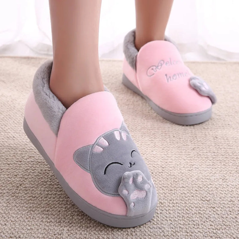 Pantufa Quentinha de Gatinho com Sola Antiderrapante para o Inverno e Dias Frios Welcome Home