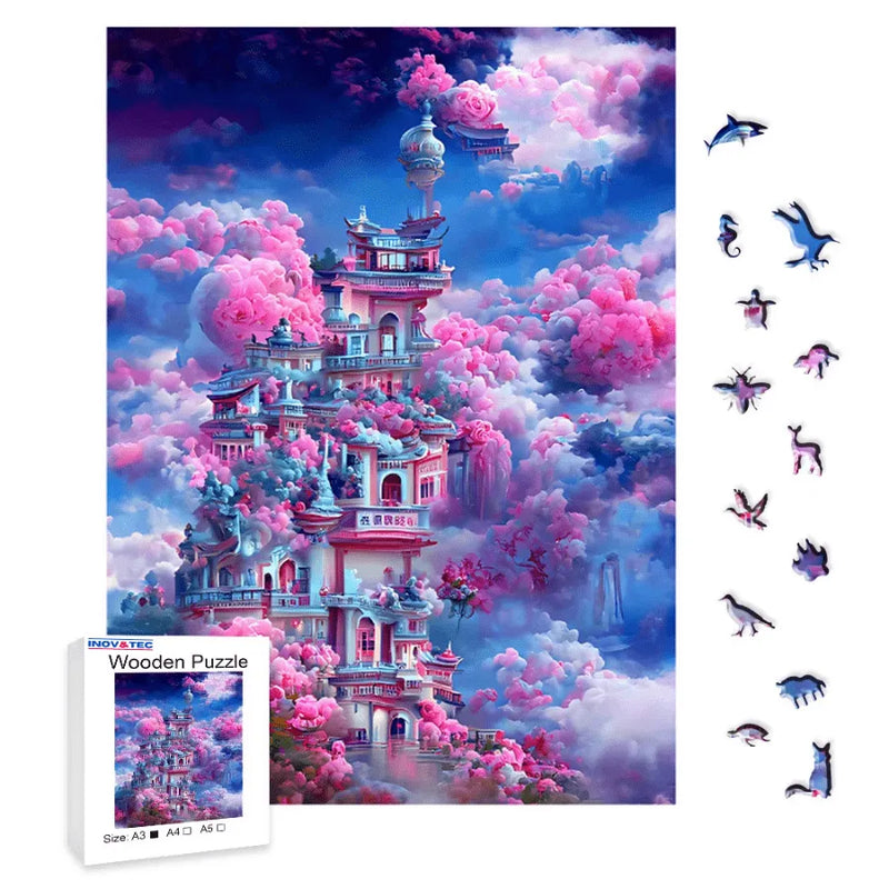 Quebra-Cabeça De Madeira Inova WOOD PUZZLE - Reino Florido | Diversão Com Diversos Benefícios Para Crianças e Idosos
