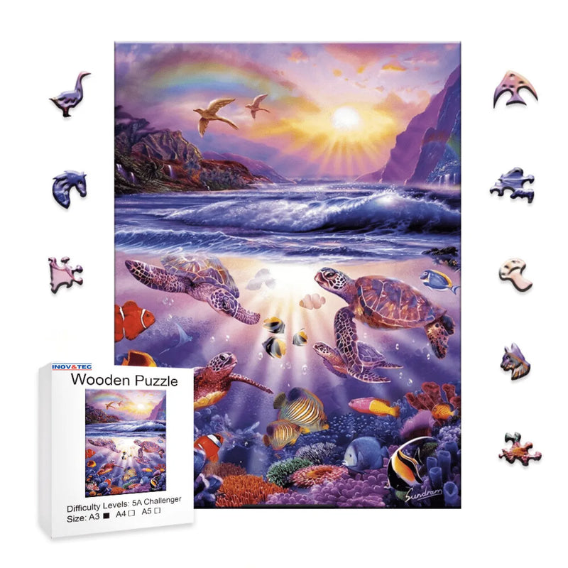 Quebra-Cabeça de Madeira Inova WOOD PUZZLE - Ilha da Vida | Diversão com Diversos Benefícios para Crianças e Idosos