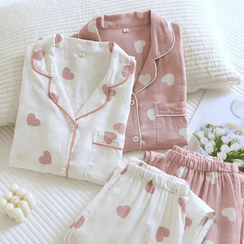 Pijama Feminino LoveConfort- Conjunto Camisa Longa e Calça | Tecido Algodão Egípcio Super Macio e Confortável