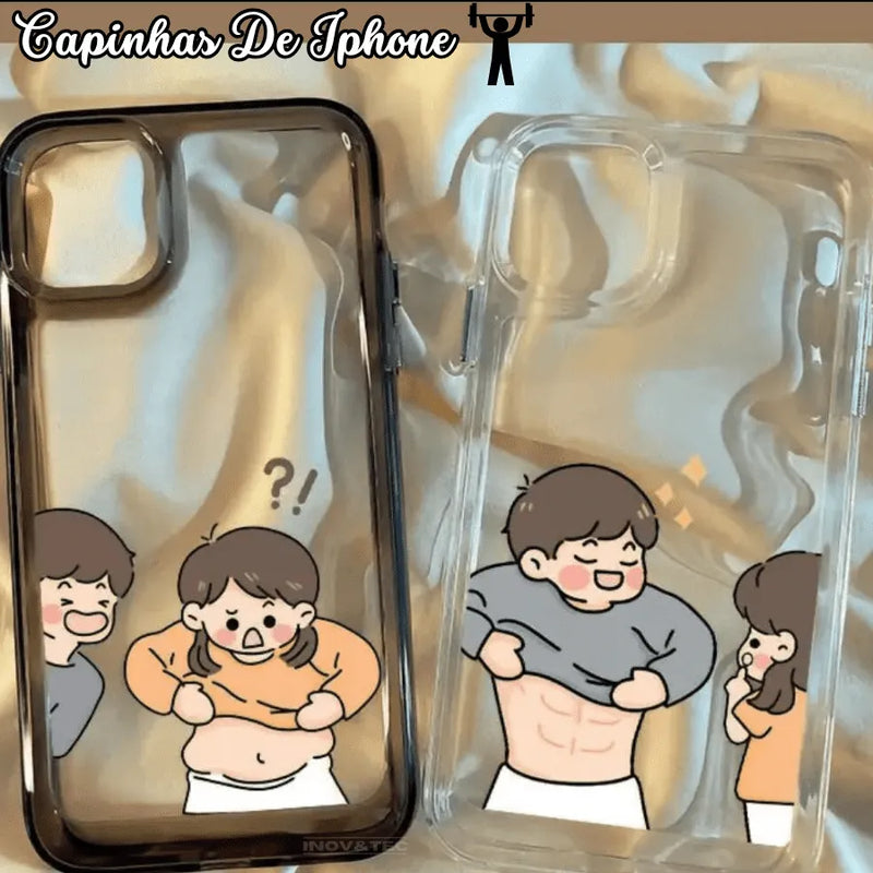 Capinha Iphone Casal "Bora Pra Academia!" - Case de Alta Proteção e Resistência