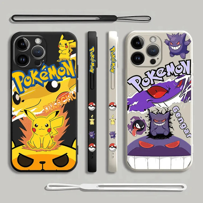 Capinha Iphone Pokémon Clássico - Case de Alta Proteção e Com Cordão de Brinde