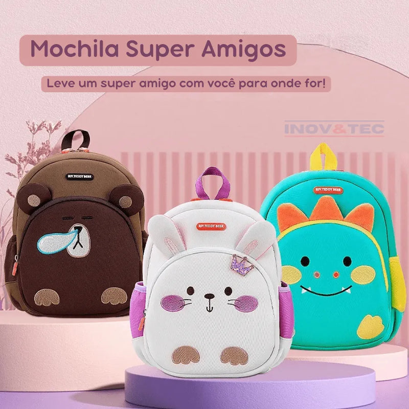 Mochila Infantil Super Amigos - Estude de Maneira Divertida