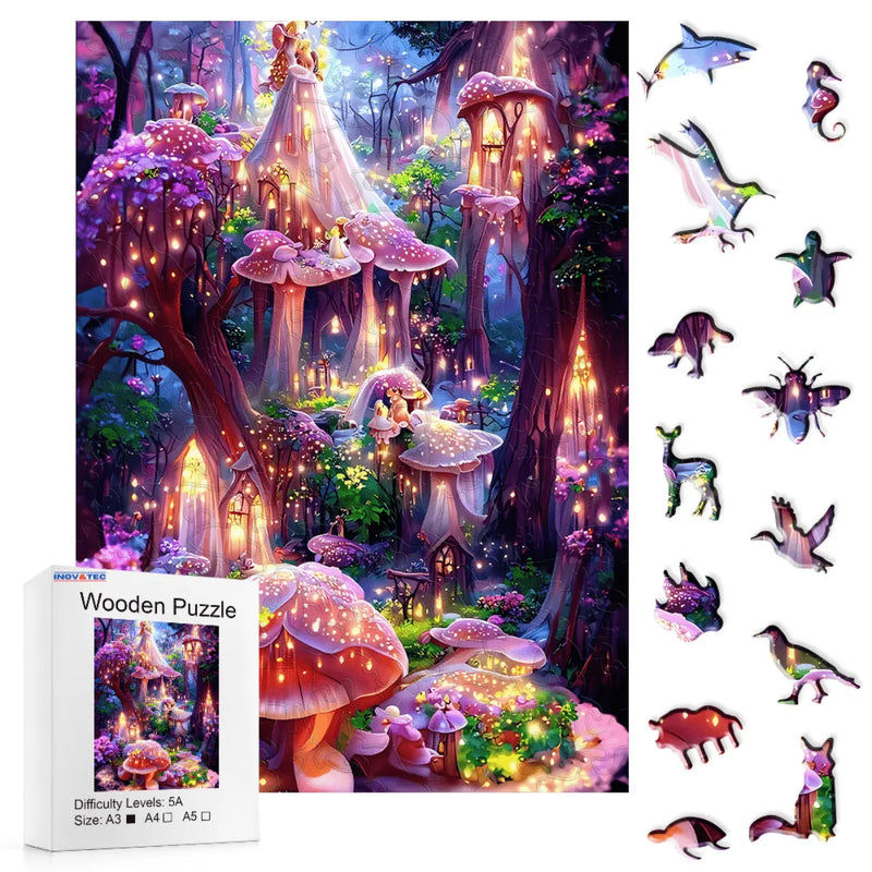 Quebra-Cabeça de Madeira Inova WOOD PUZZLE - Luzes e o Bosque | Diversão com Diversos Benefícios
