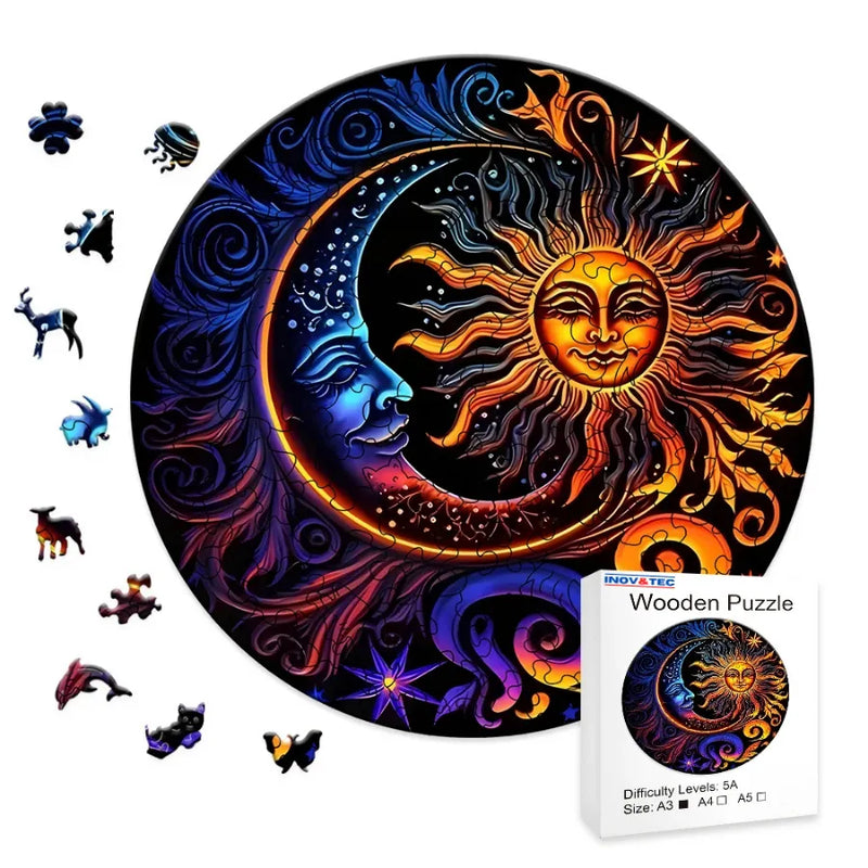 Quebra-Cabeça De Madeira Inova WOOD PUZZLE - Eclipse Lunar | Diversão Com Diversos Benefícios