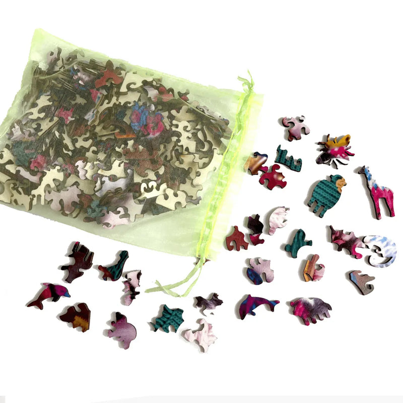 Quebra-Cabeça de Madeira Inova WOOD PUZZLE - Beija-flor Livre | Diversão com Diversos Benefícios para Crianças e Idosos