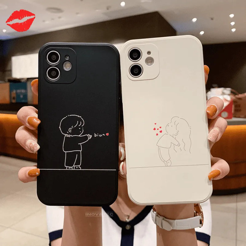 Capinha Iphone Casal "Segura Meu Beijo"  - Case de Alta Proteção e Resistência