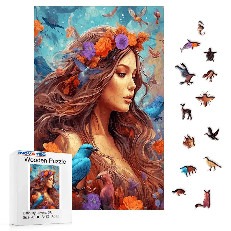 Quebra-Cabeça De Madeira Inova WOOD PUZZLE - Mãe Natureza | Diversão Com Diversos Benefícios Para Crianças e Idosos