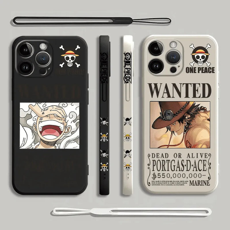 Capinha Iphone One Piece Luffy Procurado - Case de Alta Proteção e Com Cordão de Brinde
