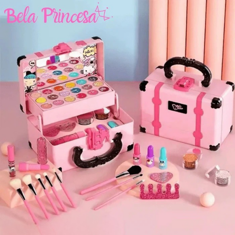 Maleta de Maquiagem para Meninas com 33 Peças Incríveis BELA PRINCESA