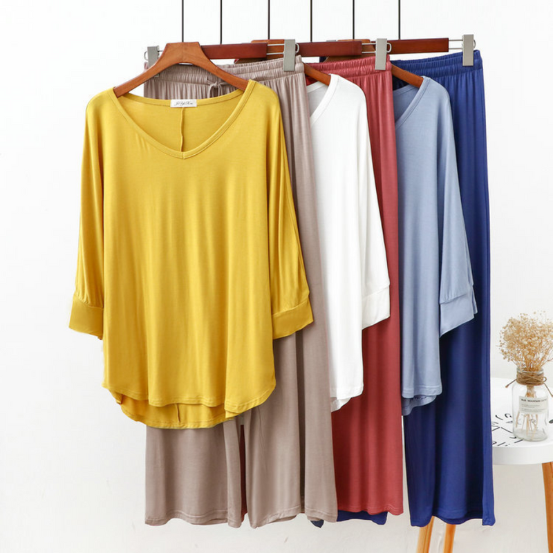 Pijama Feminino Dreamy Gentle - Conjunto Com Calça e Camisa Longa Super Confortável em Algodão | Conforto Absoluto, Leve e Elegante