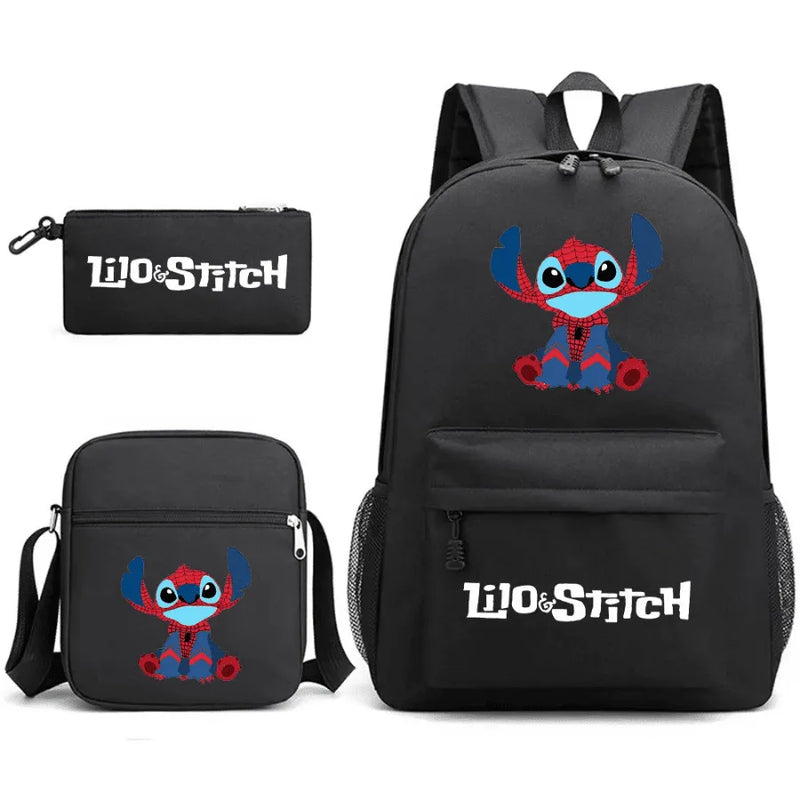 Kit Escolar Infantil Mochila + Lancheira e Estojo Lilo Stitch Lovers