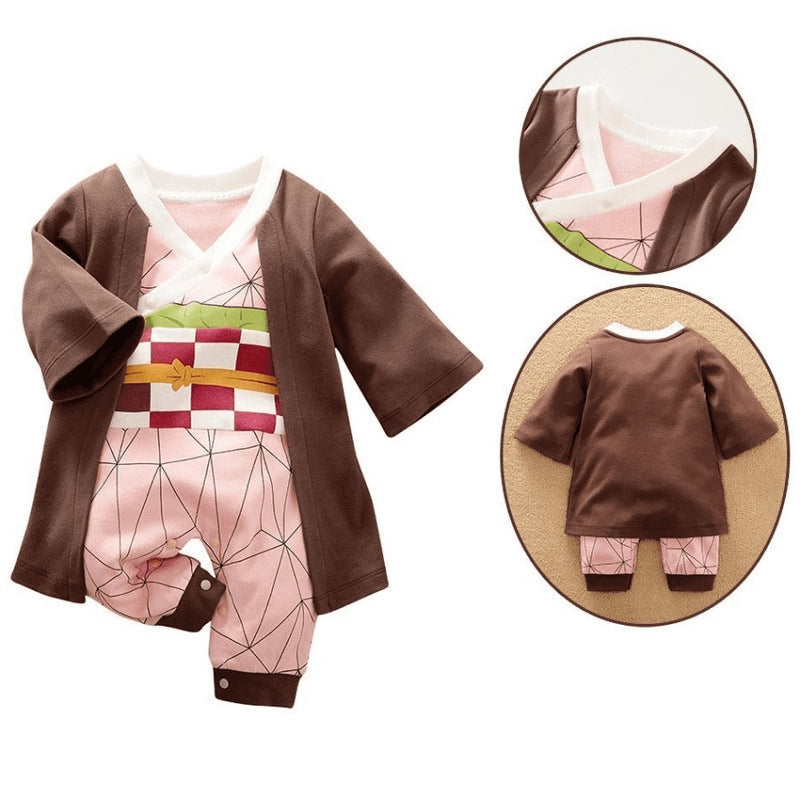 Roupinha de Bebê Anime Demon Slayer Cosplay