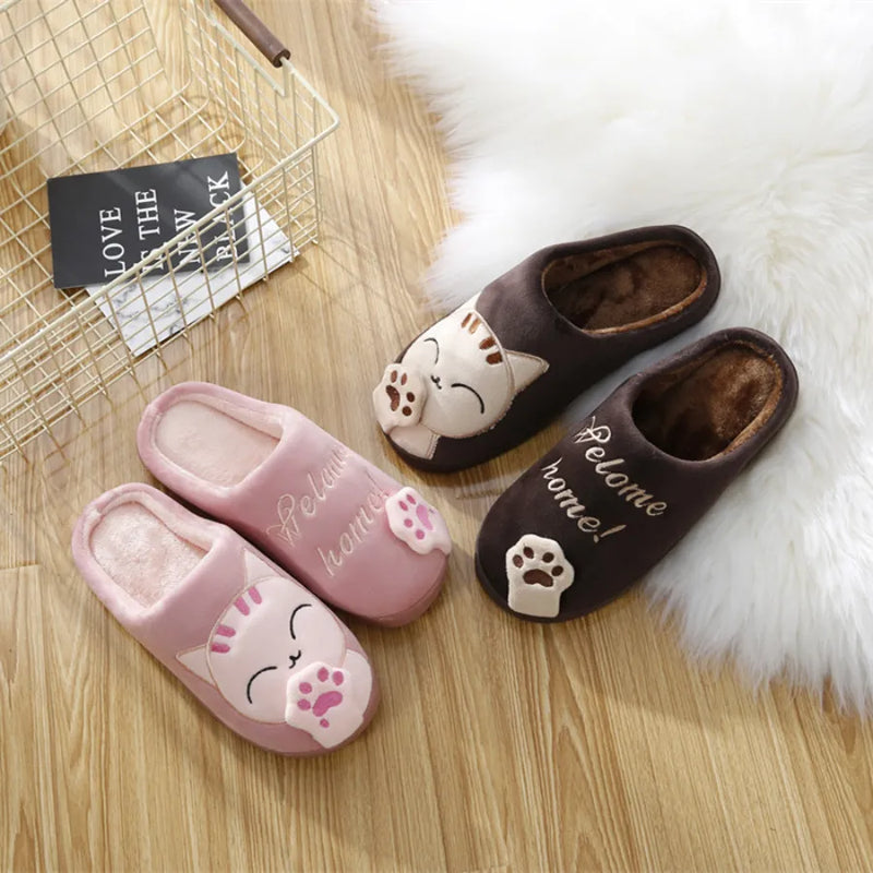 Pantufa Quentinha de Gatinho com Sola Antiderrapante para o Inverno e Dias Frios Welcome Home