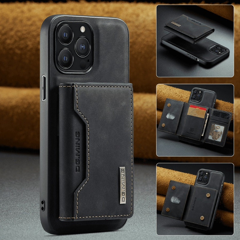 Capinha de Couro para Iphone com Carteira De Couro Slim Magnética DG MING