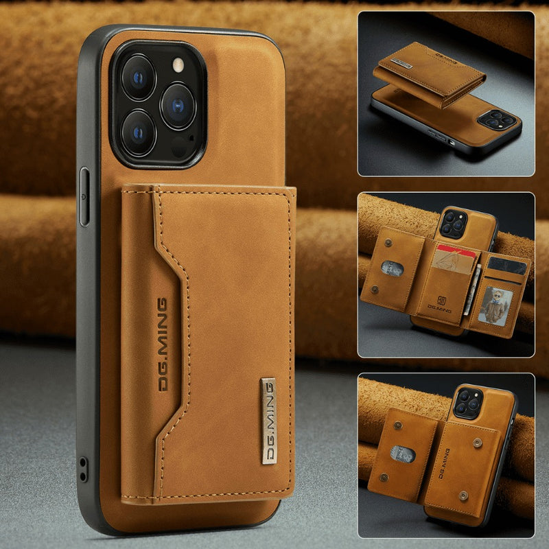Capinha de Couro para Iphone com Carteira De Couro Slim Magnética DG MING