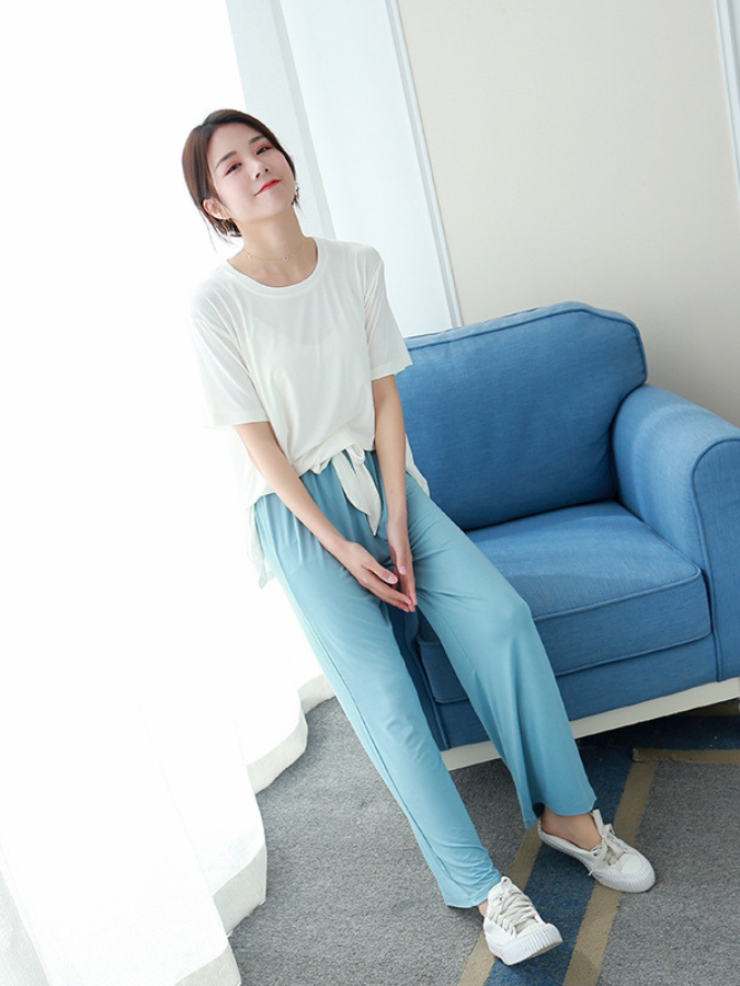 Pijama Feminino Bliss Dream - Conjunto Calça e Camisa Manga Curta 100% Modal | Respirável, Macio e Super Confortável
