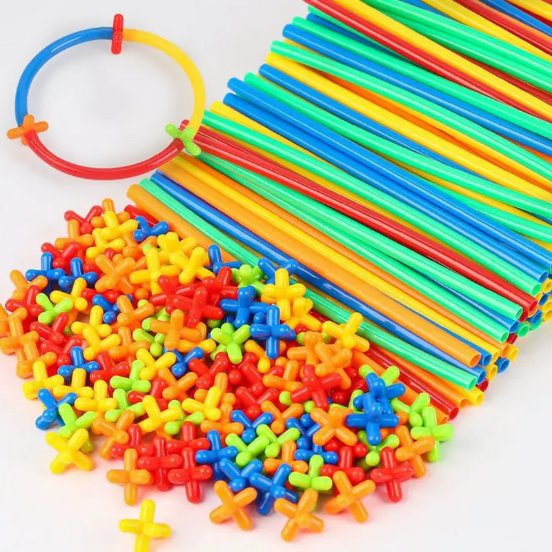 Kit com 800 Peças e Maleta de Brinquedo Infantil para Diversas Construções Criativas MAGIC MUNDO