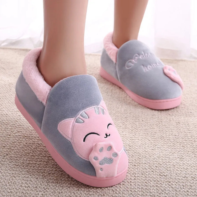 Pantufa Quentinha de Gatinho com Sola Antiderrapante para o Inverno e Dias Frios Welcome Home