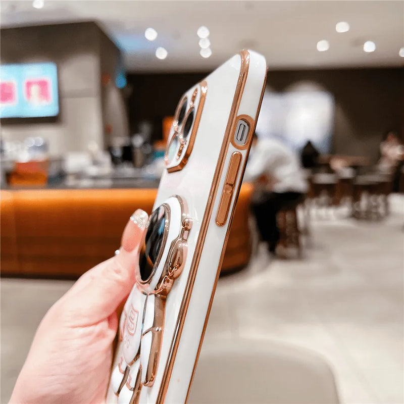 Capinha de Celular para Iphone em Silicone com Apoio e Proteção 360º Sonho de Astronalta