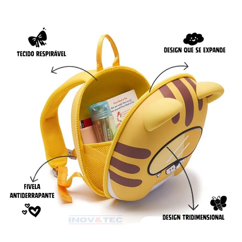 Mochila Infantil Temática de Bichinhos - Seu Filho Feliz em Ir Para a Escola