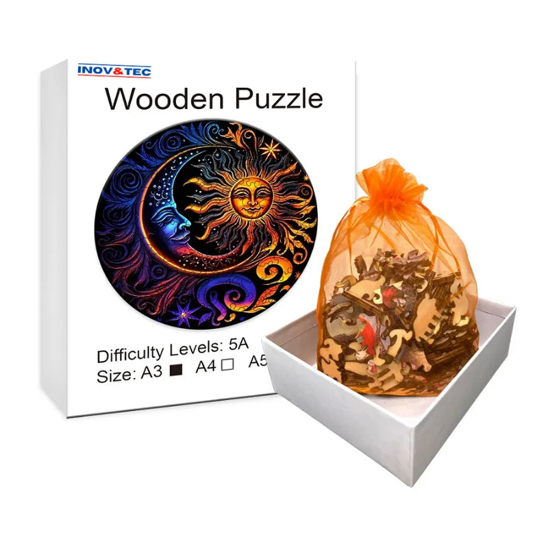 Quebra-Cabeça De Madeira Inova WOOD PUZZLE - Eclipse Lunar | Diversão Com Diversos Benefícios