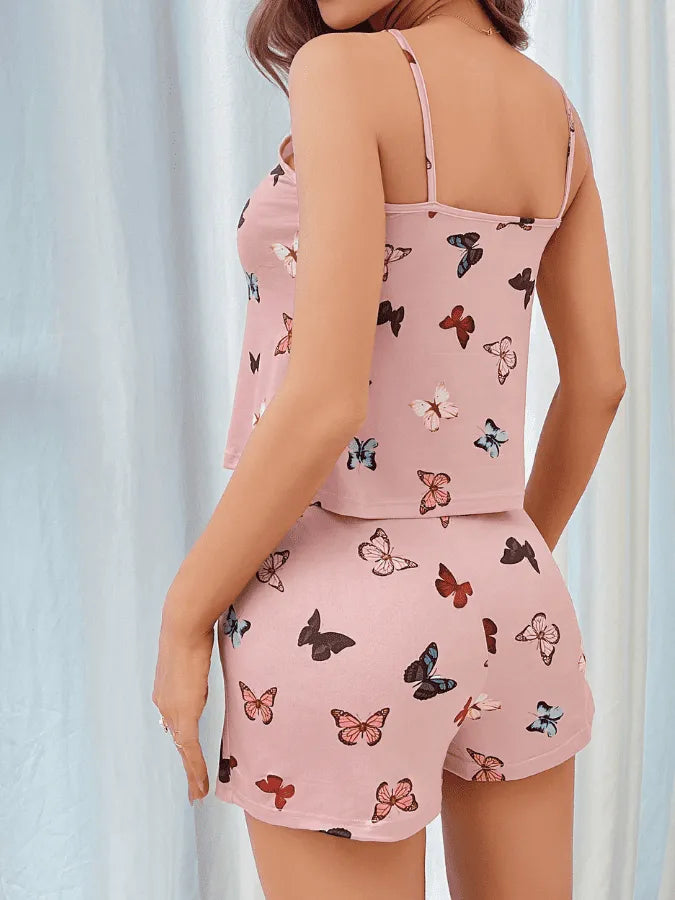 Pijama Feminino PinkyButterfly - Conjunto BabyDoll e Shorts Fresquinho LooseFit | Tecido Super Macio e Confortável