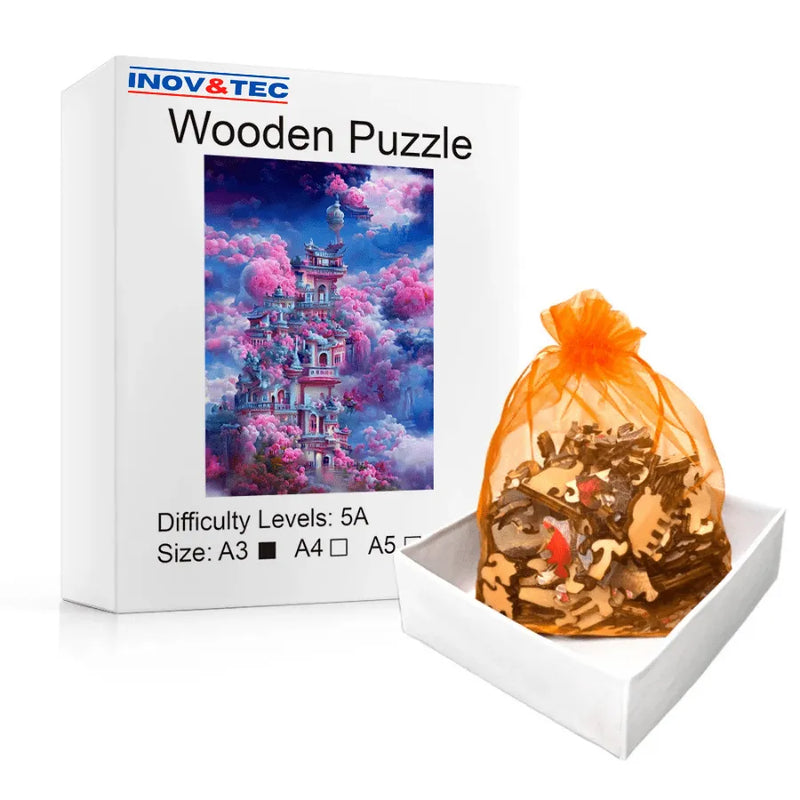 Quebra-Cabeça De Madeira Inova WOOD PUZZLE - Reino Florido | Diversão Com Diversos Benefícios Para Crianças e Idosos