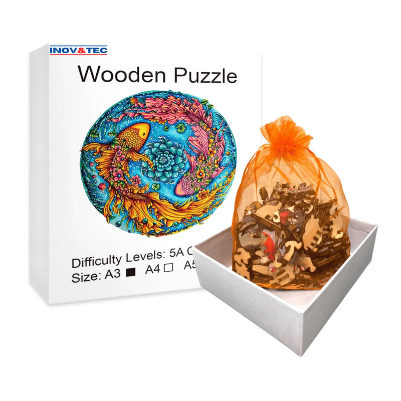 Quebra-Cabeça de Madeira Inova WOOD PUZZLE - Dança Aquática | Diversão com Diversos Benefícios